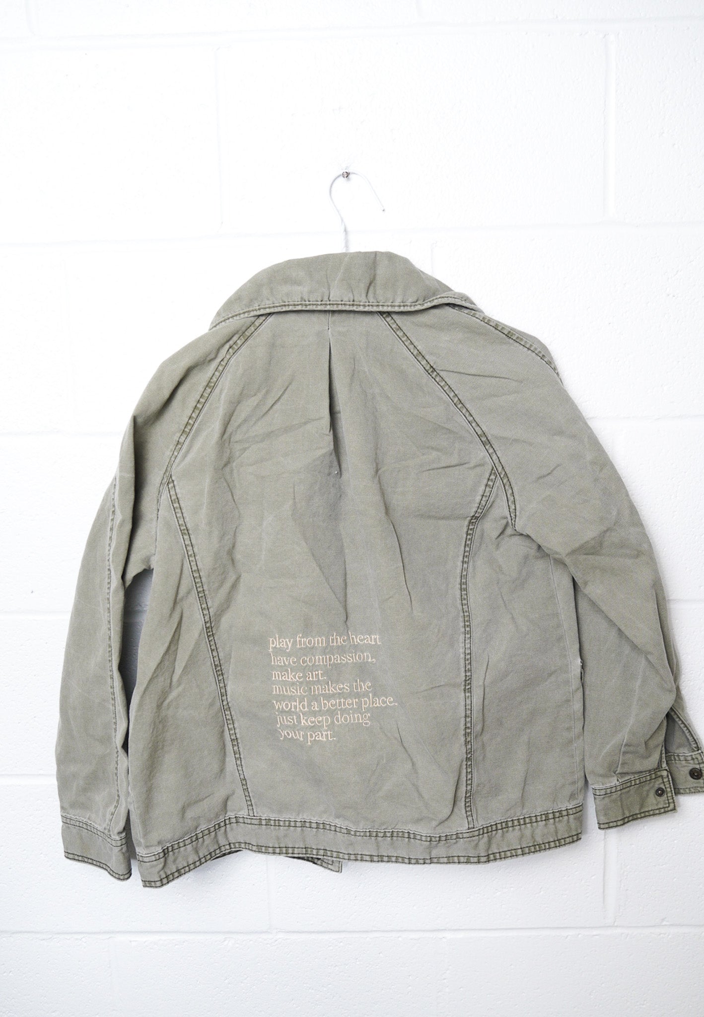 SMALL -ABOUND- Jacket with Music Poem design on back