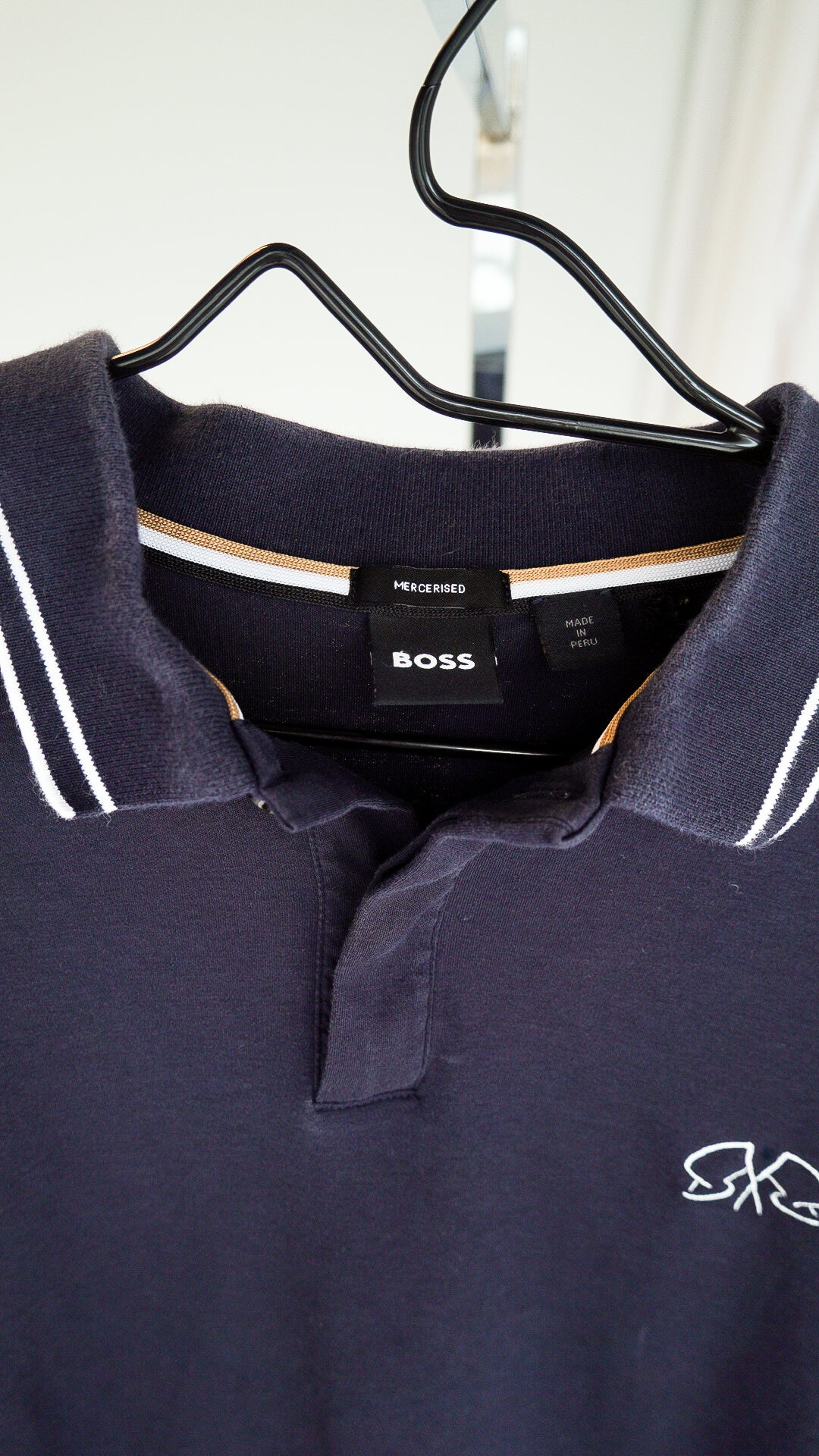 MEDIUM - Boss - Polo with Flag Logo Design