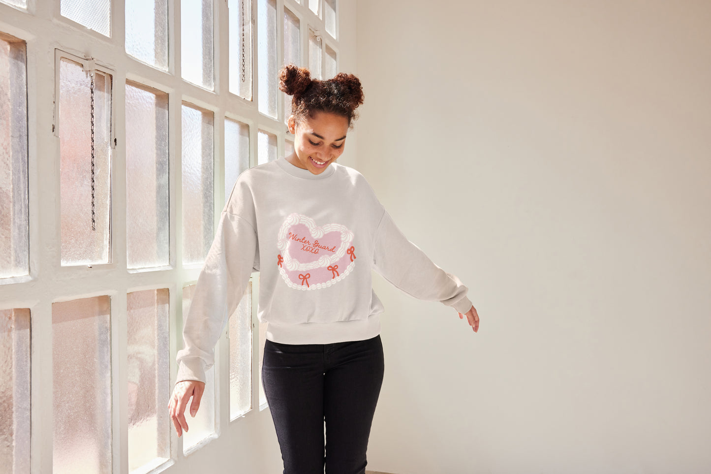 WINTER GUARD XOXO CAKE CREWNECK, COLOR GUARD SHIRT