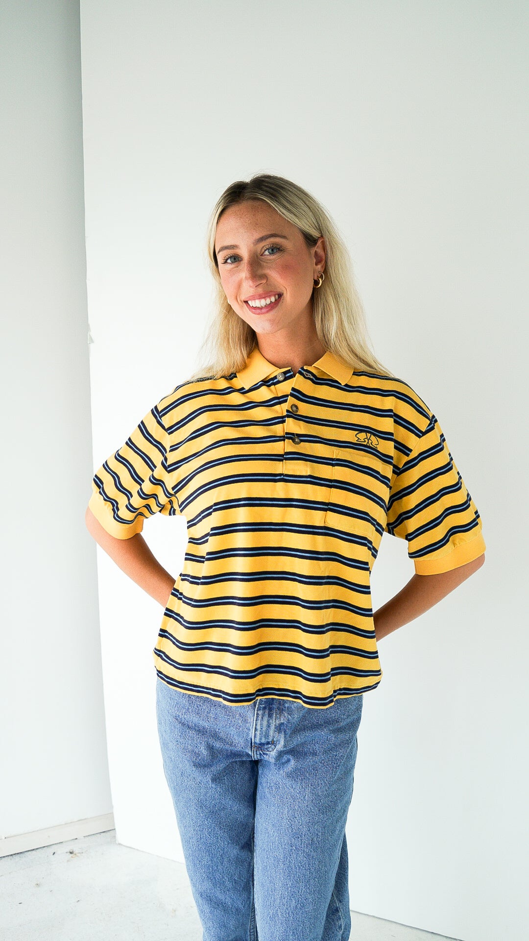 MEDIUM Polo with Flag Logo design