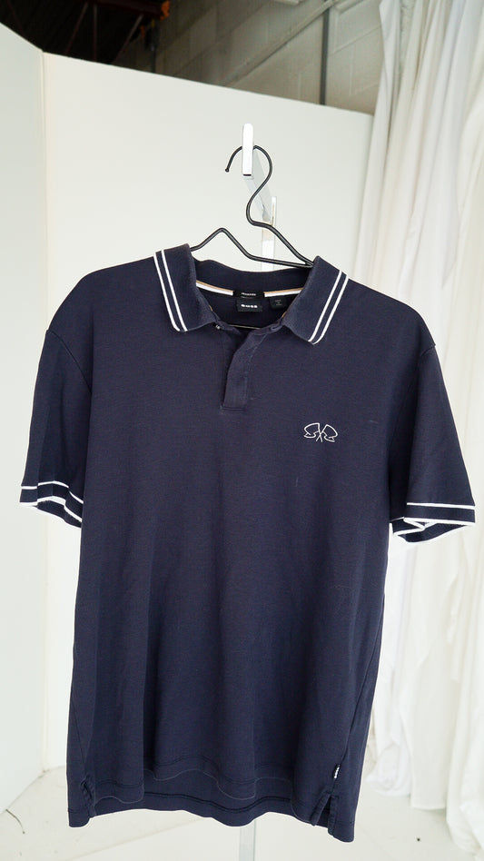 MEDIUM -  Boss - Polo with Flag Logo Design