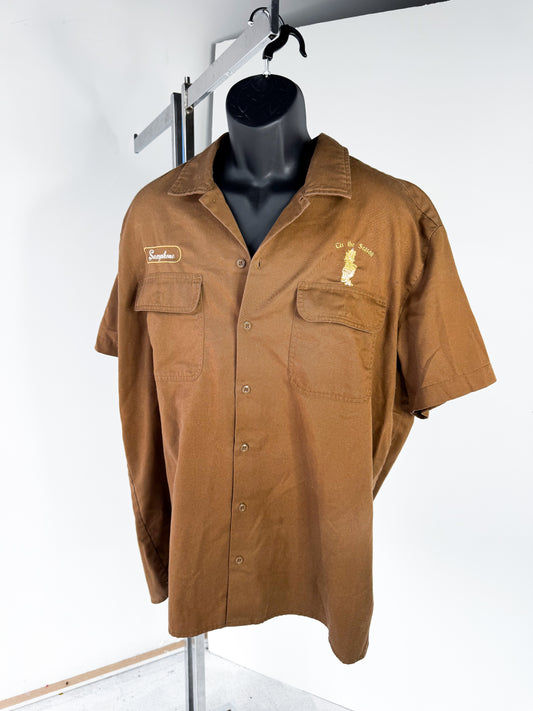 MENS LARGE - DIE HARD - SAXOPHONE SKELETON WORK SHIRT