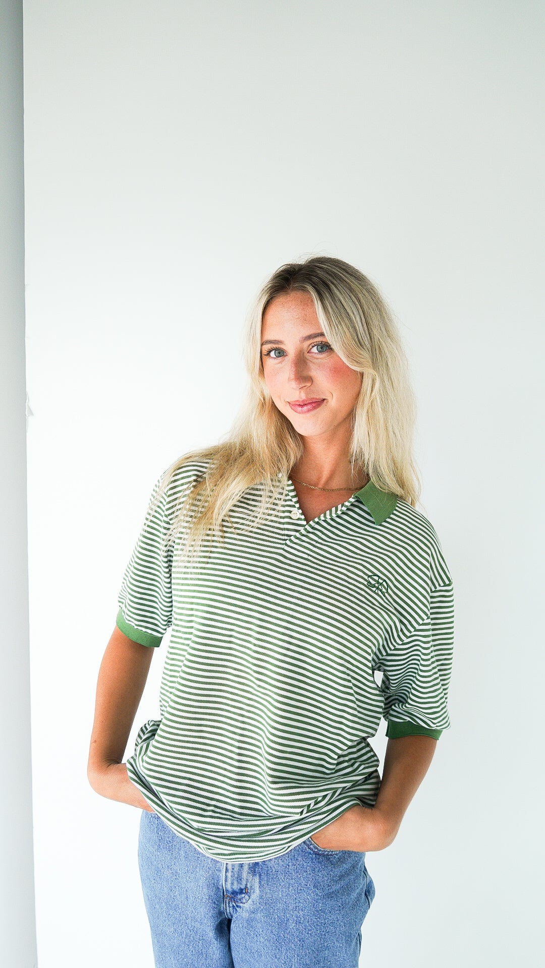 MEDIUM Unisex Polo with Flag Logo Design