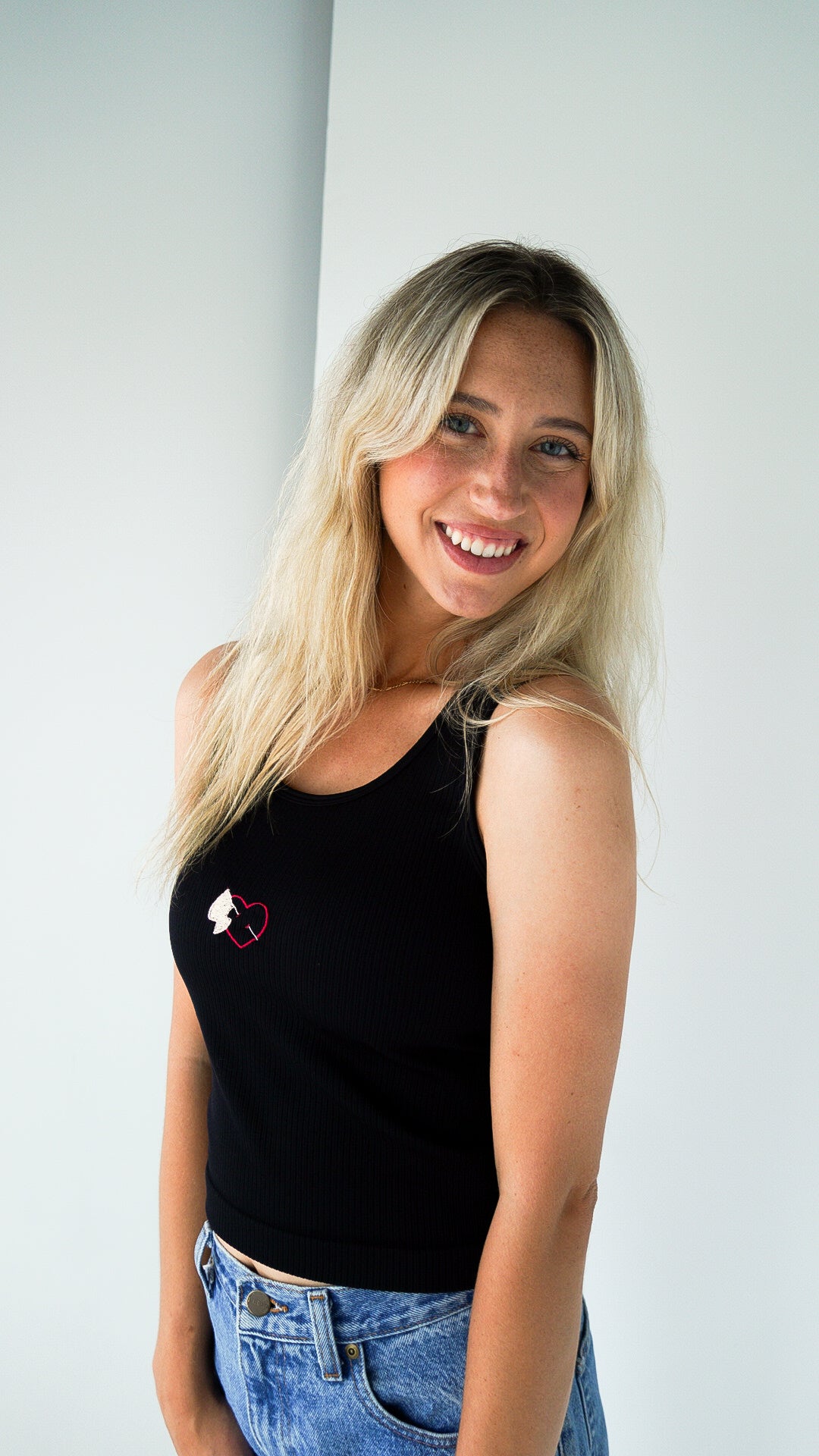 SMALL - A NEW DAY - Heart with Flag Tank