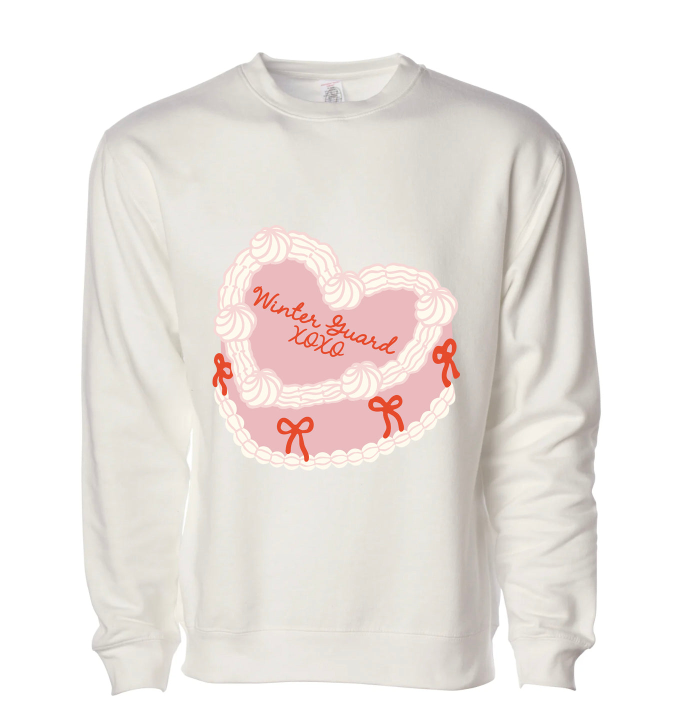 WINTER GUARD XOXO CAKE CREWNECK, COLOR GUARD SHIRT