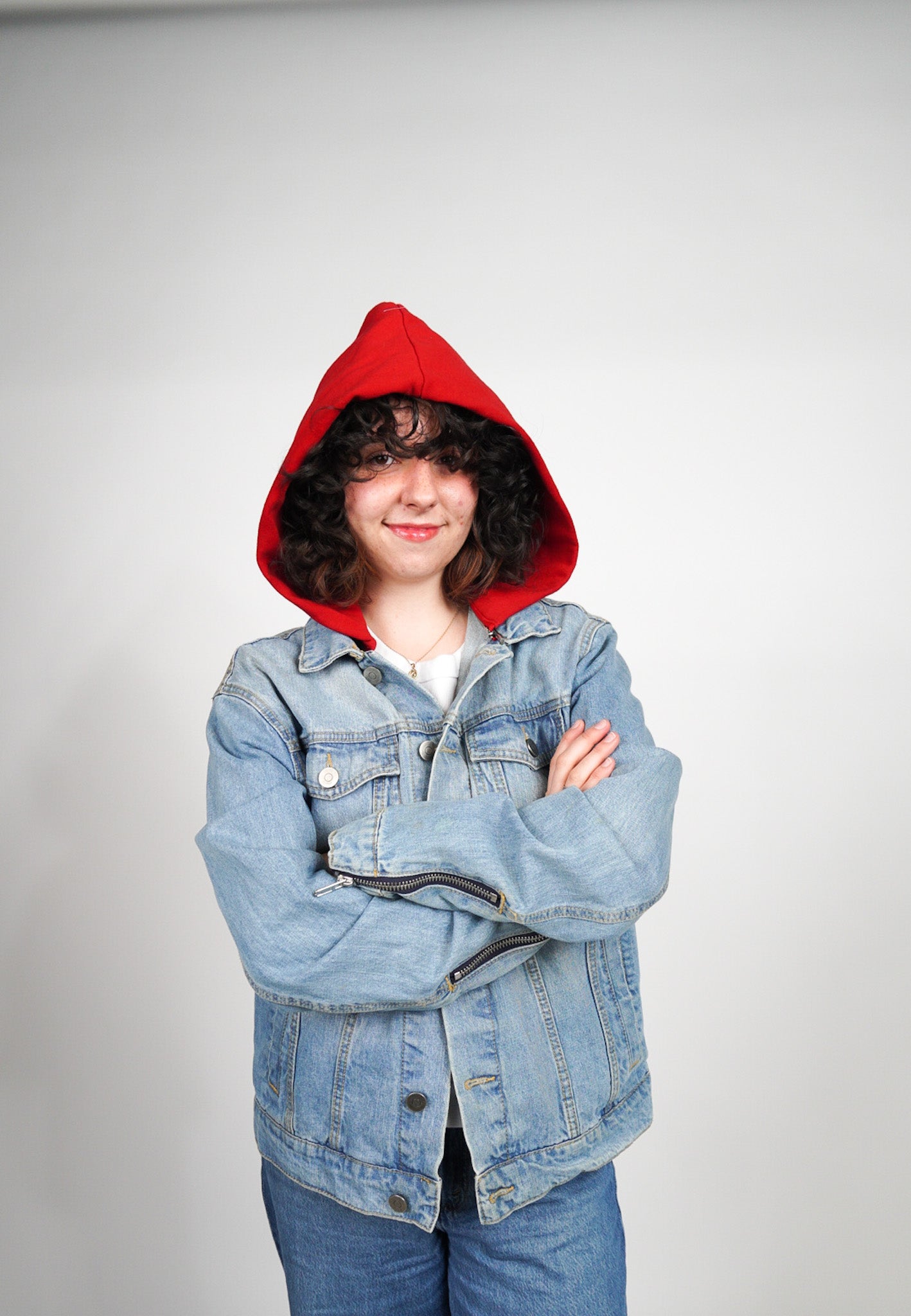 MEDIUM  -FOREVER 21- Jean Jacket with Snoopy and "Make Your Own Kind Of Music" Design