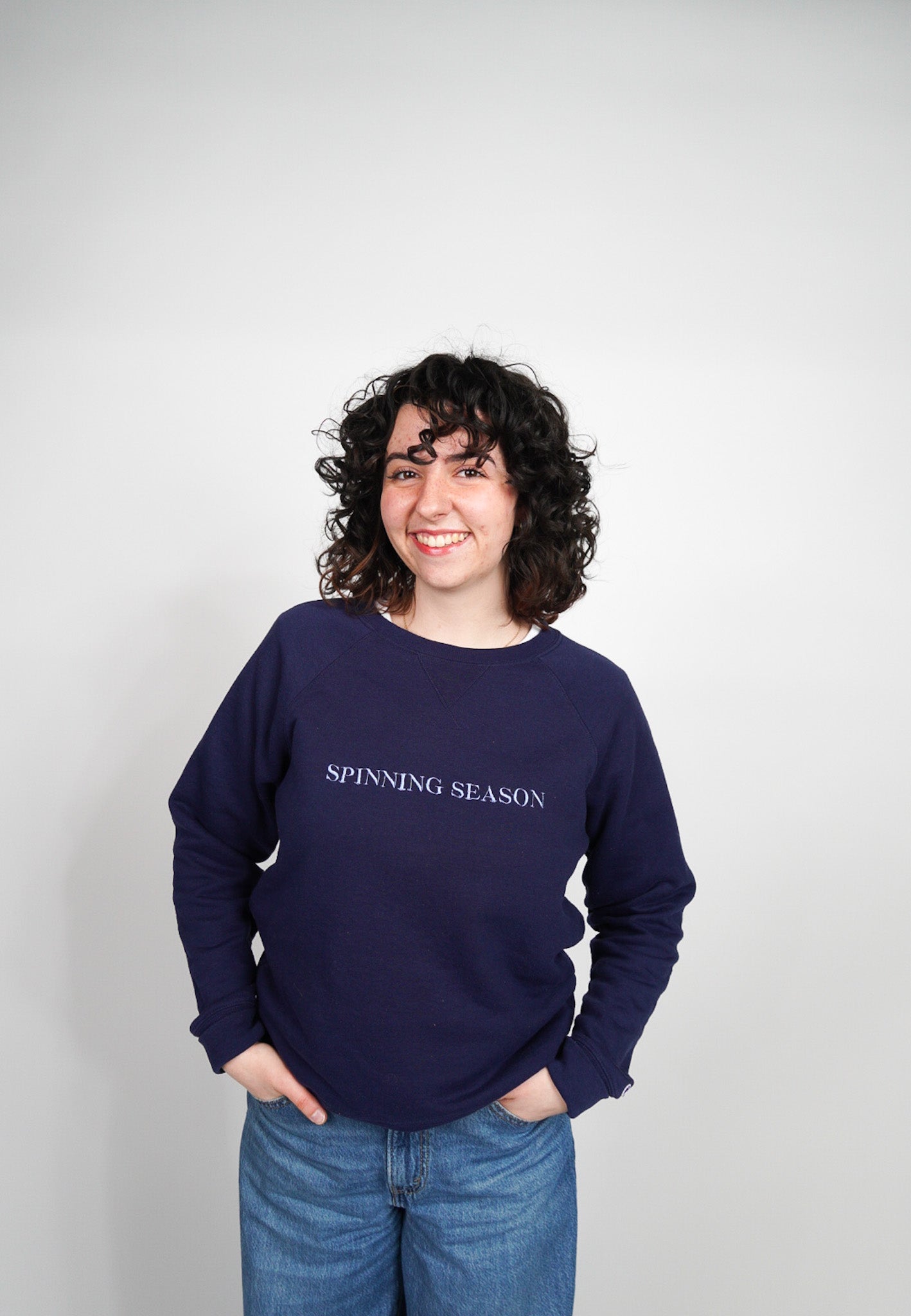 MEDIUM -CHAMPION- Sweatshirt with "Spinning Season" design