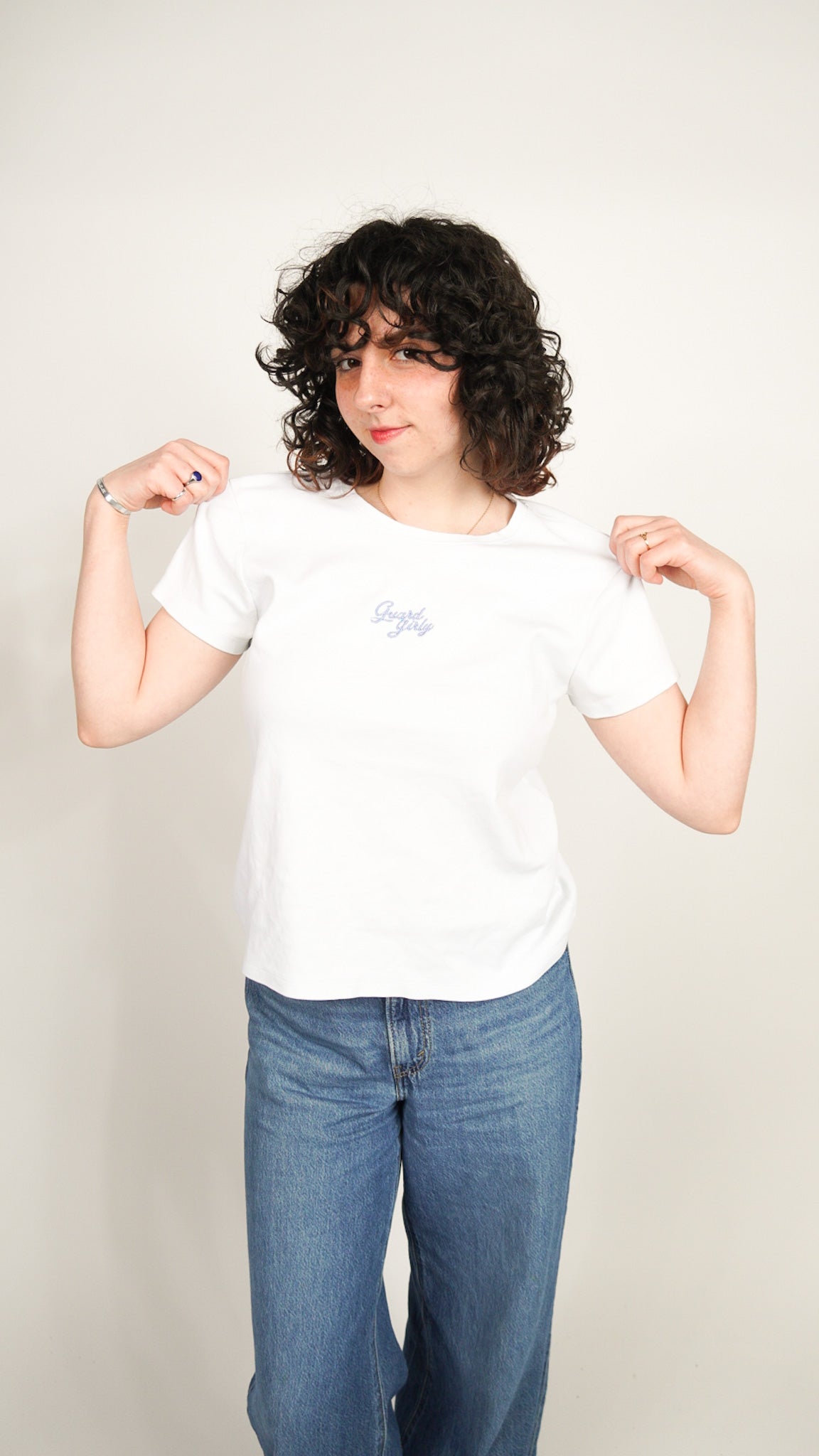 LARGE -J. CREW- TEE with GUARD GIRLY logo design