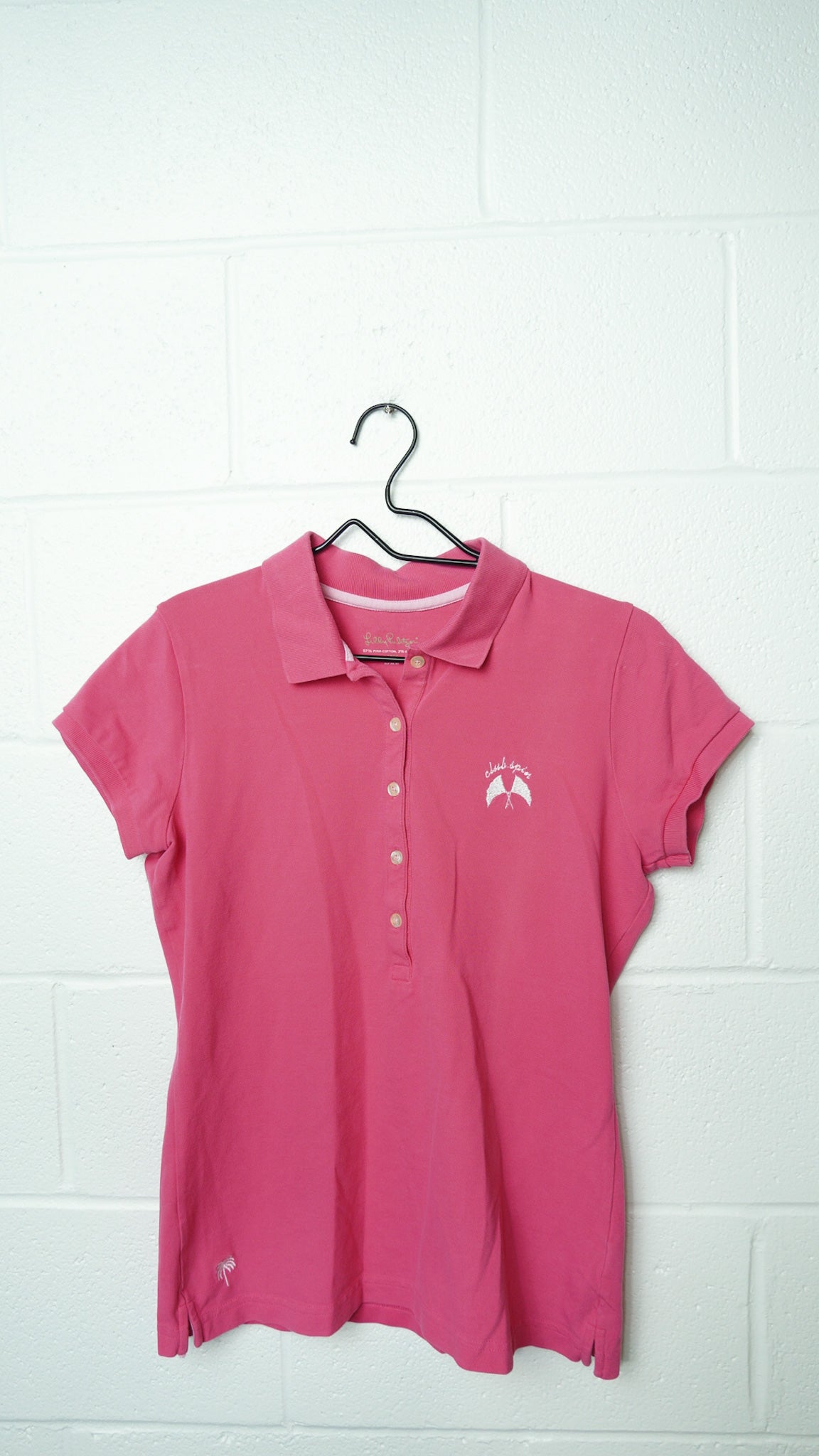 LARGE -LILY PULITZER-  Polo with pocket area Flag Logo design
