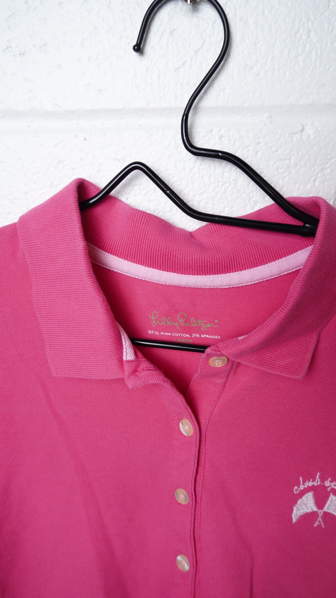 LARGE -LILY PULITZER-  Polo with pocket area Flag Logo design