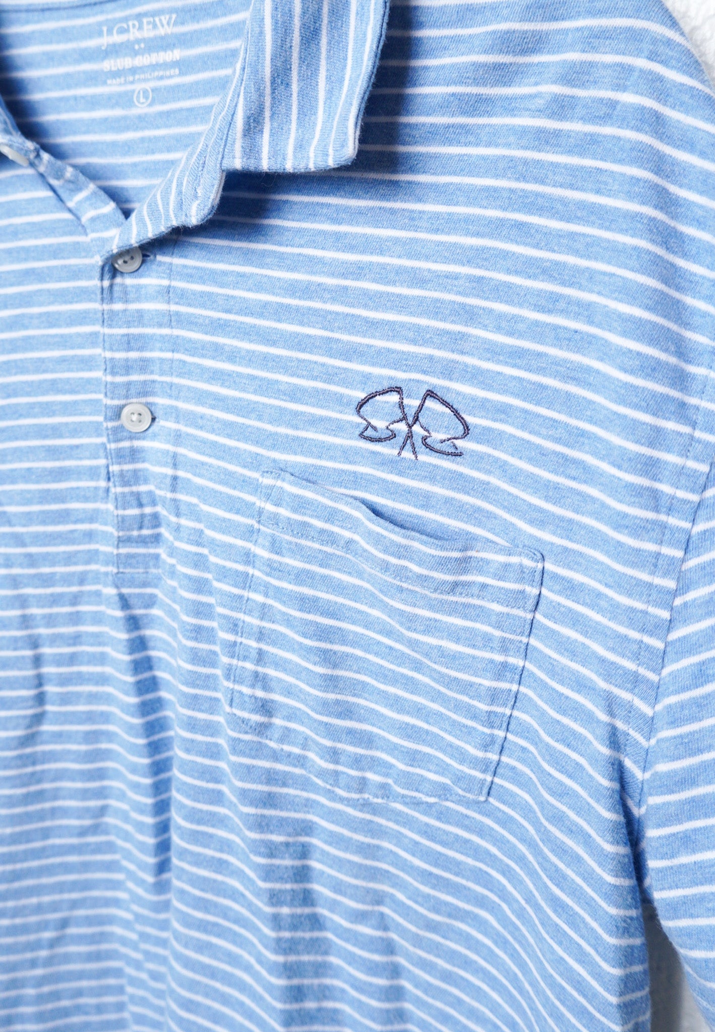 LARGE - UNISEX- J. CREW - Polo with Flag Logo design