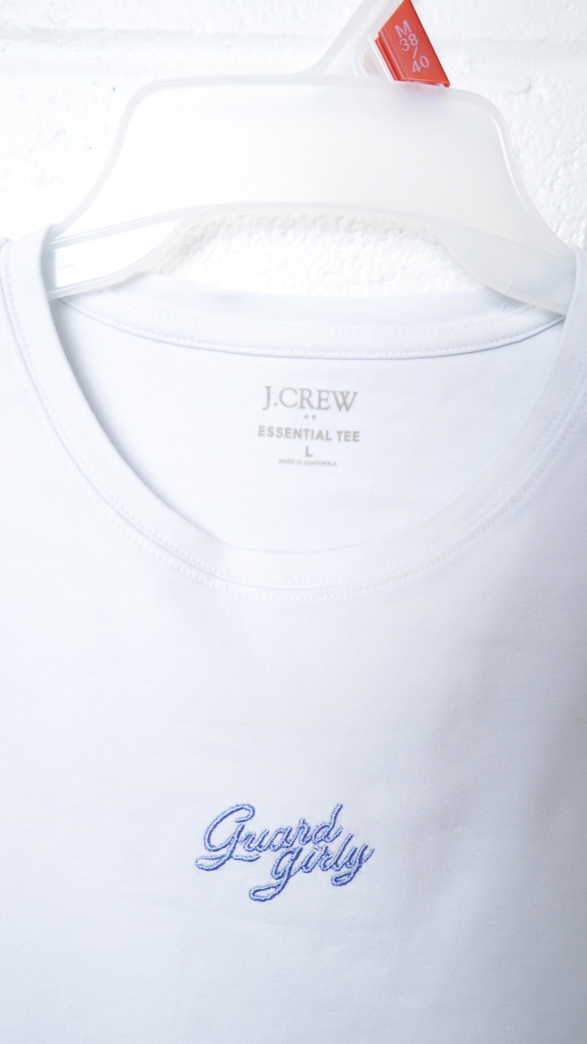 LARGE -J. CREW- TEE with GUARD GIRLY logo design