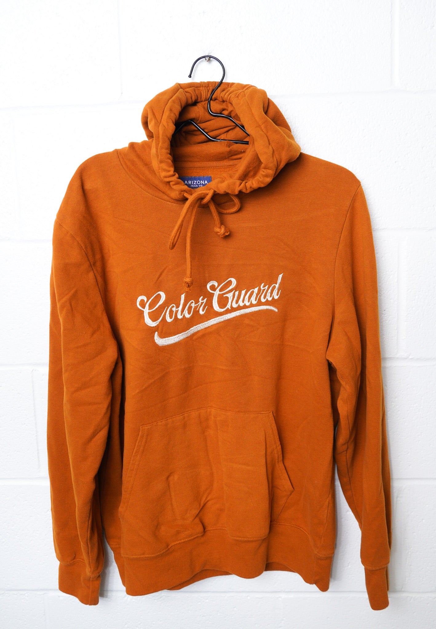 MEDIUM -ARIZONA- Rust Colored Hoodie with "Color Guard" design