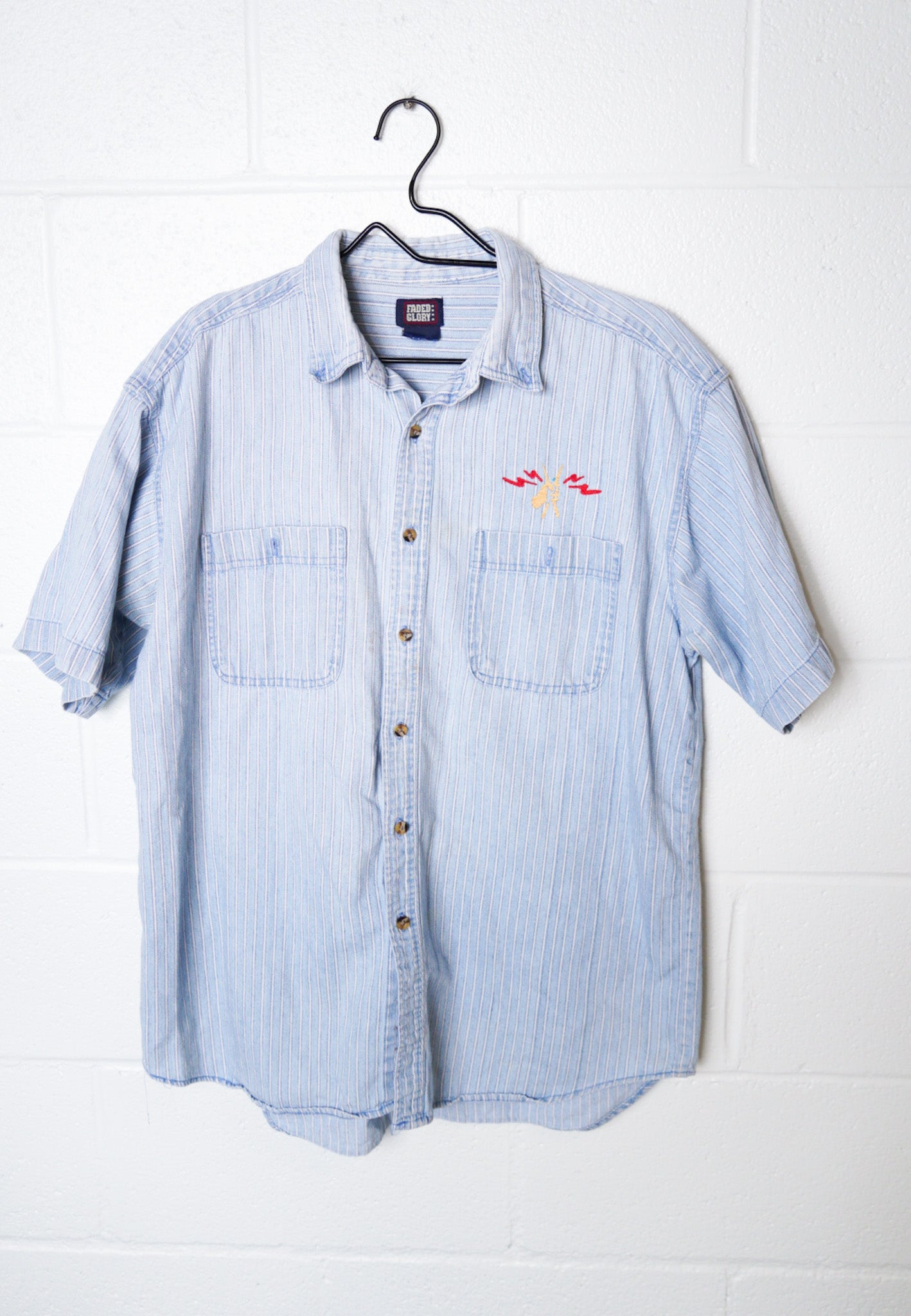 LARGE - VINTAGE FADED GLORY - DRUM LINE BUTTON UP