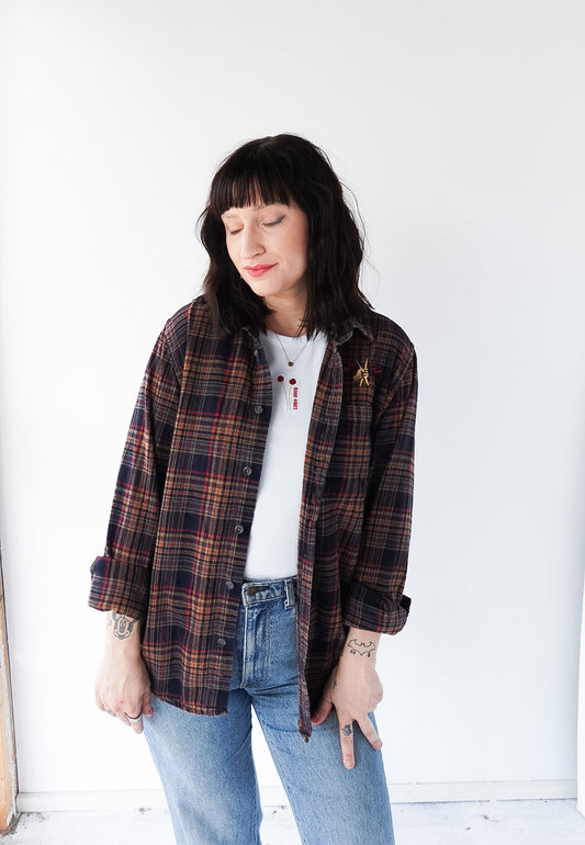 MEDIUM - EDDIE BAUER - DRUM LINE FLANNEL