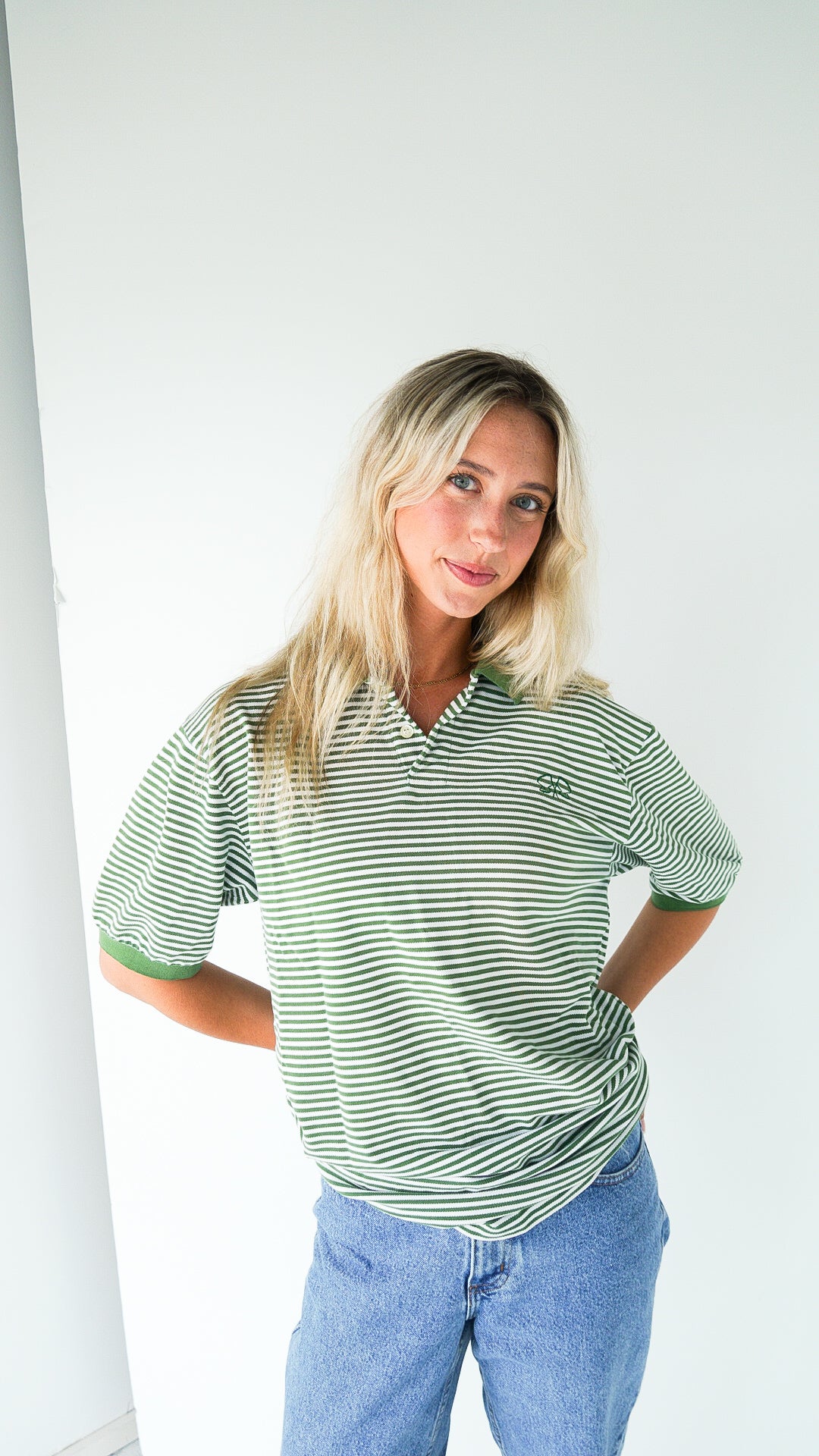 MEDIUM Unisex Polo with Flag Logo Design