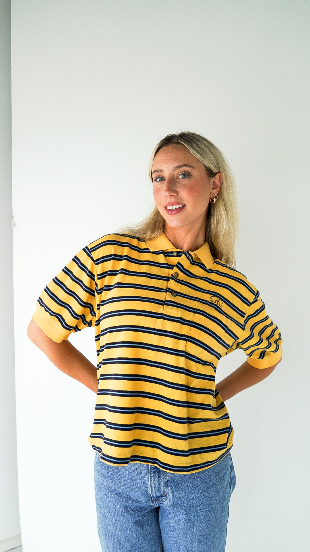 MEDIUM Polo with Flag Logo design