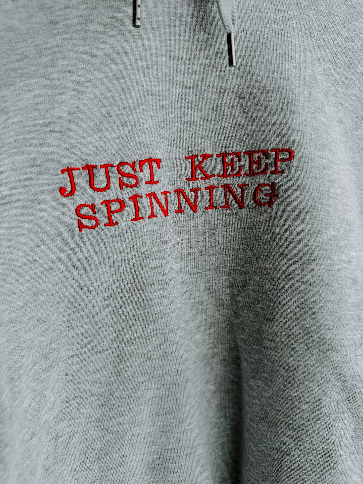 X-SMALL -UNIQLO- Grey "Just Keep Spinning" Hoodie