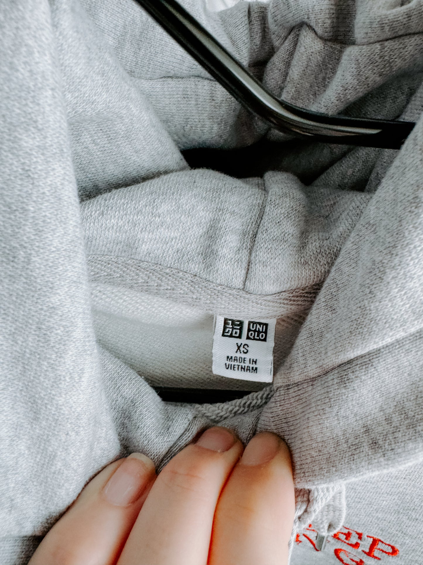 X-SMALL -UNIQLO- Grey "Just Keep Spinning" Hoodie
