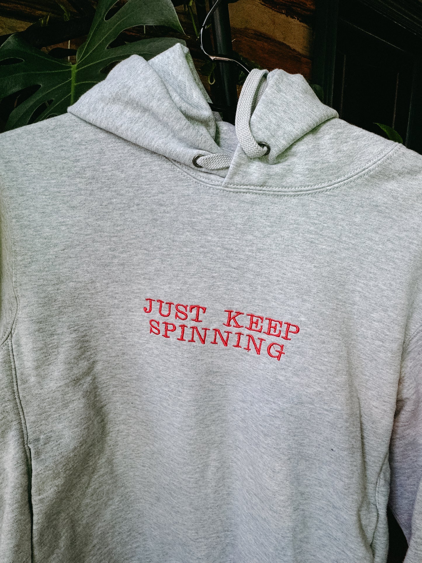 X-SMALL -UNIQLO- Grey "Just Keep Spinning" Hoodie