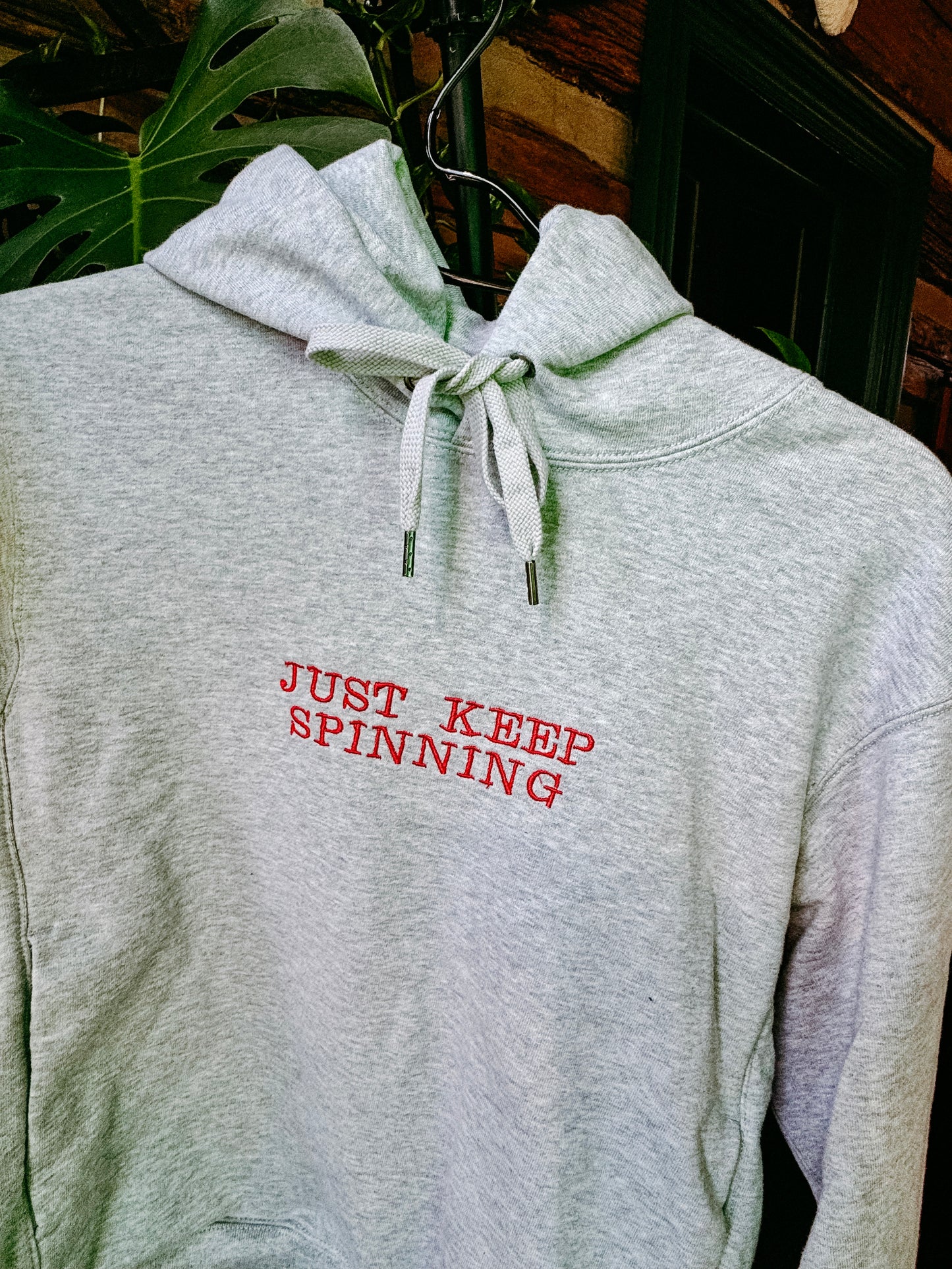 X-SMALL -UNIQLO- Grey "Just Keep Spinning" Hoodie