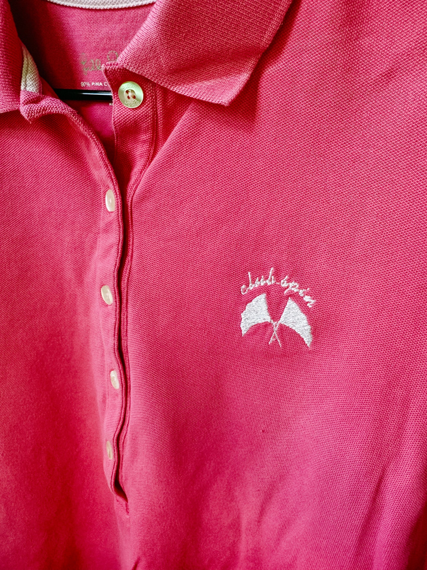 LARGE -LILY PULITZER-  Polo with pocket area Flag Logo design