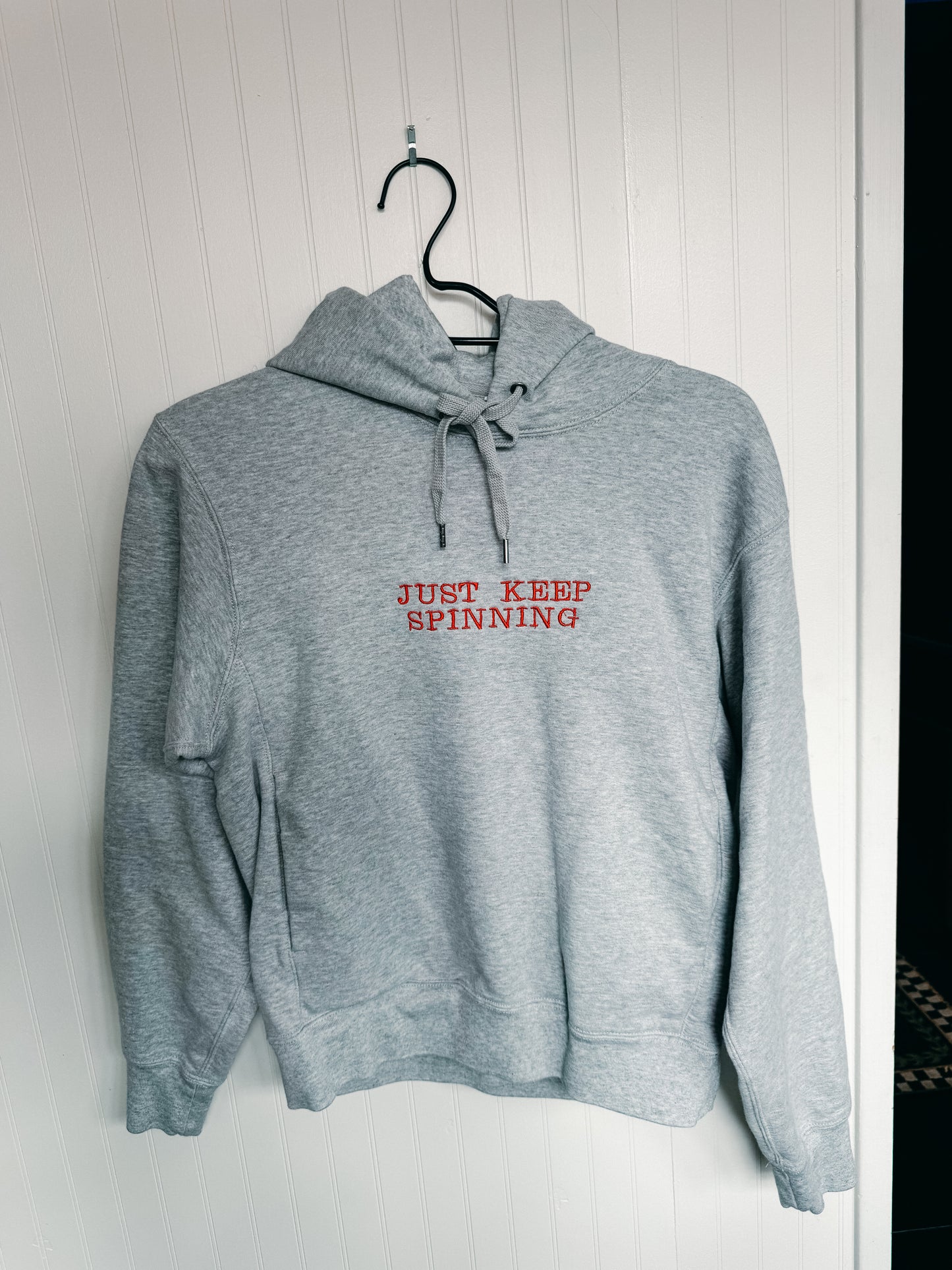 X-SMALL -UNIQLO- Grey "Just Keep Spinning" Hoodie