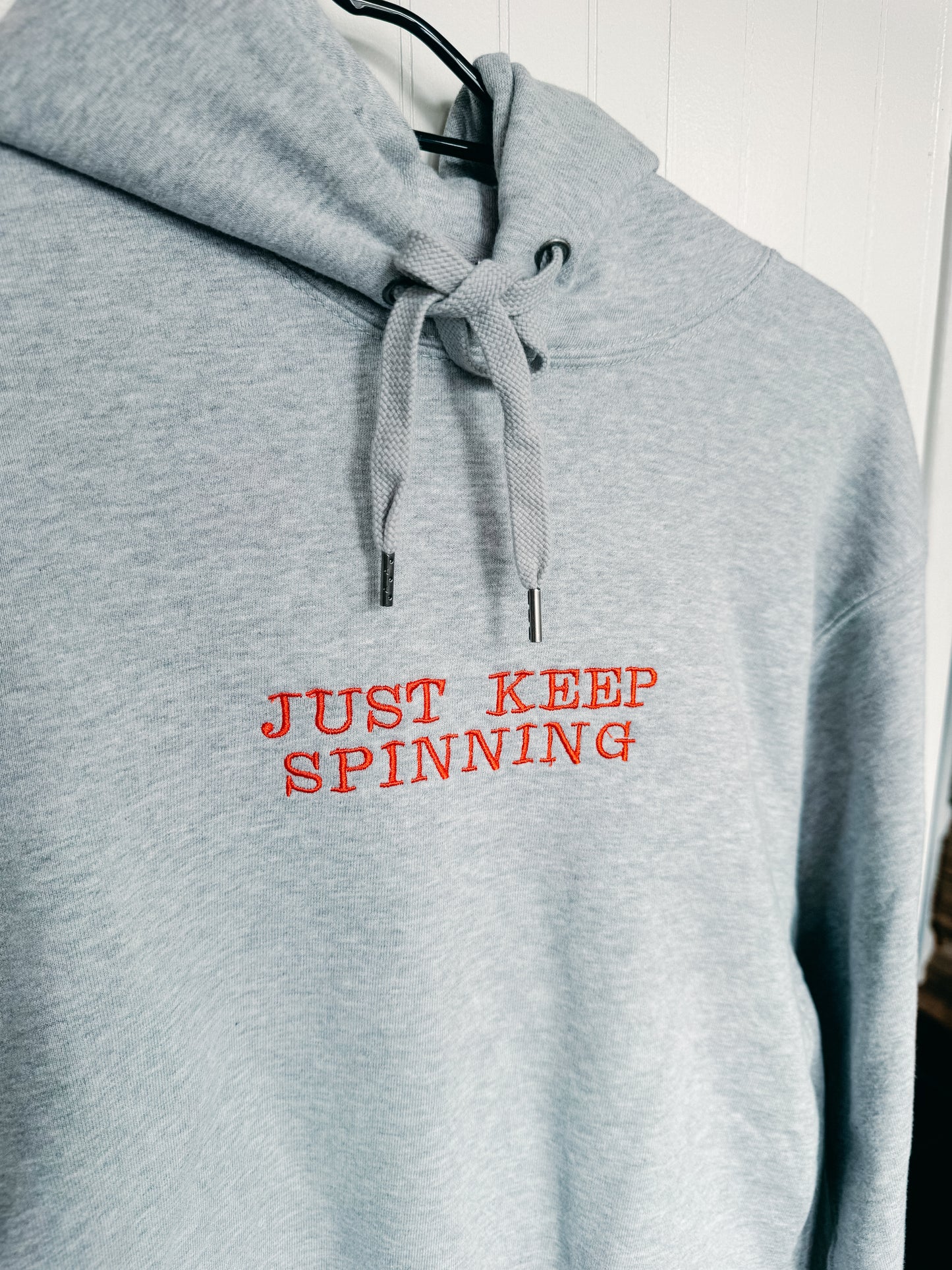 X-SMALL -UNIQLO- Grey "Just Keep Spinning" Hoodie