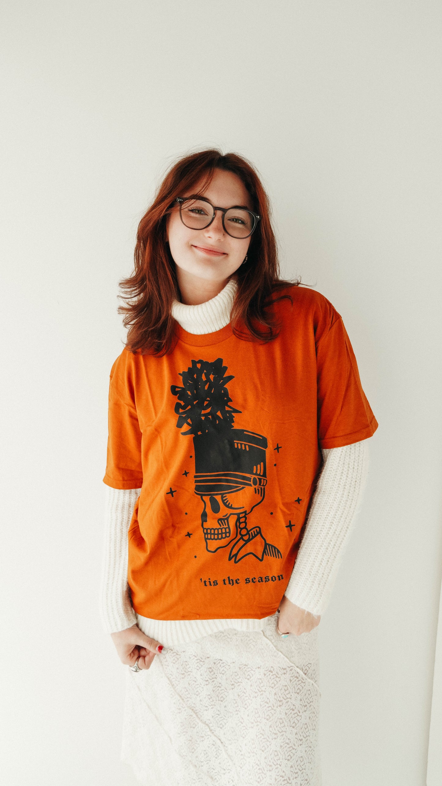 SKELETON MARCHING BAND SHIRT, 'TIS THE SEASON TSHIRT