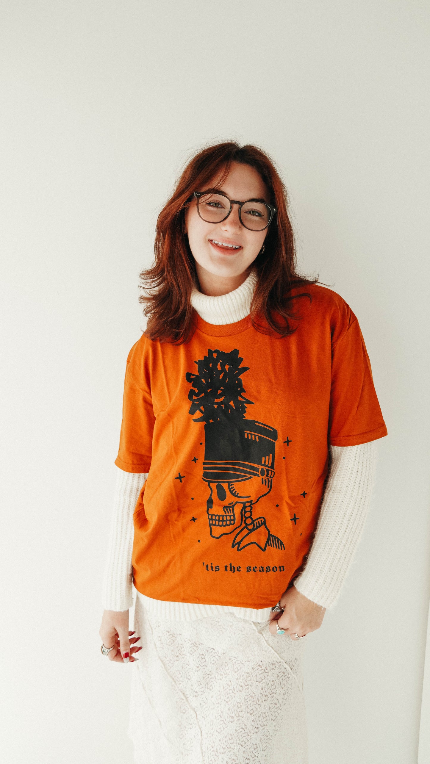 SKELETON MARCHING BAND SHIRT, 'TIS THE SEASON TSHIRT