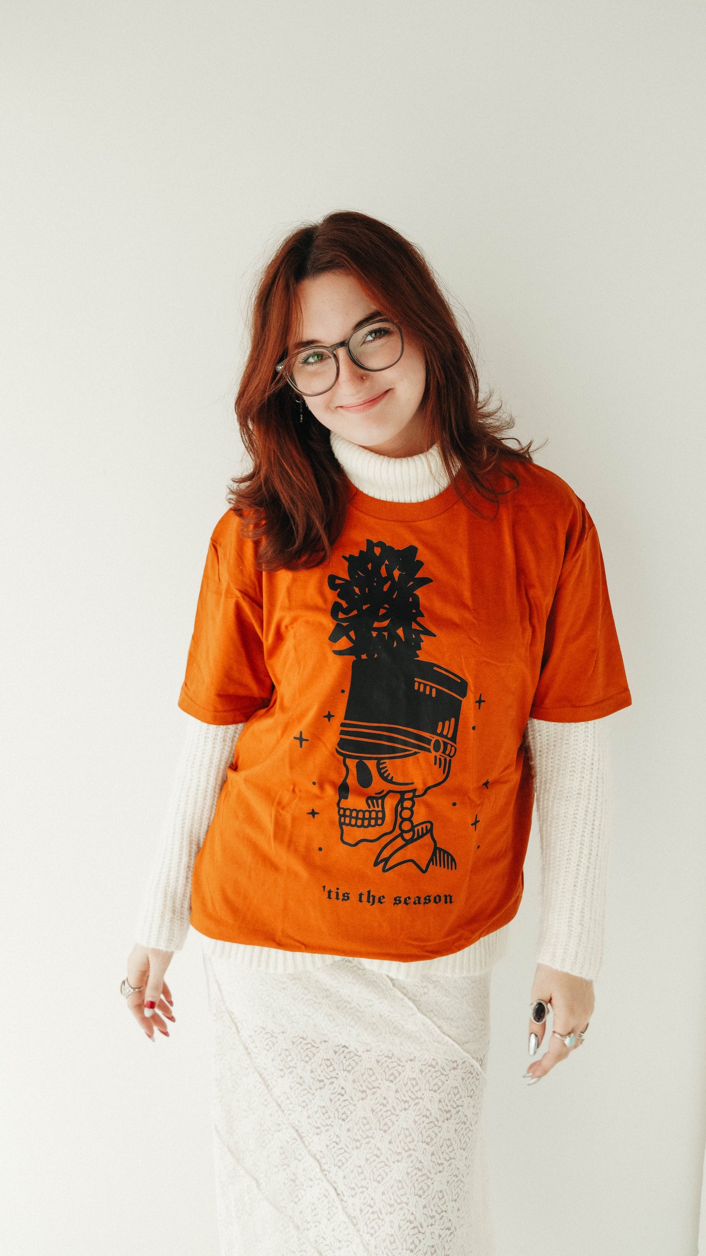 SKELETON MARCHING BAND SHIRT, 'TIS THE SEASON TSHIRT