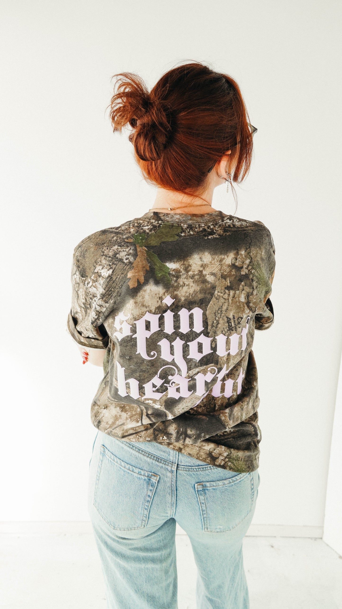 SPIN YOUR HEART OUT CAMO COLOR GUARD SHIRT