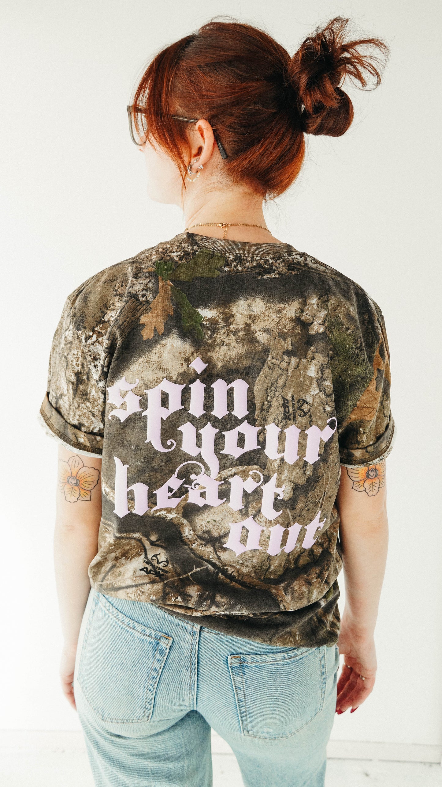 SPIN YOUR HEART OUT CAMO COLOR GUARD SHIRT