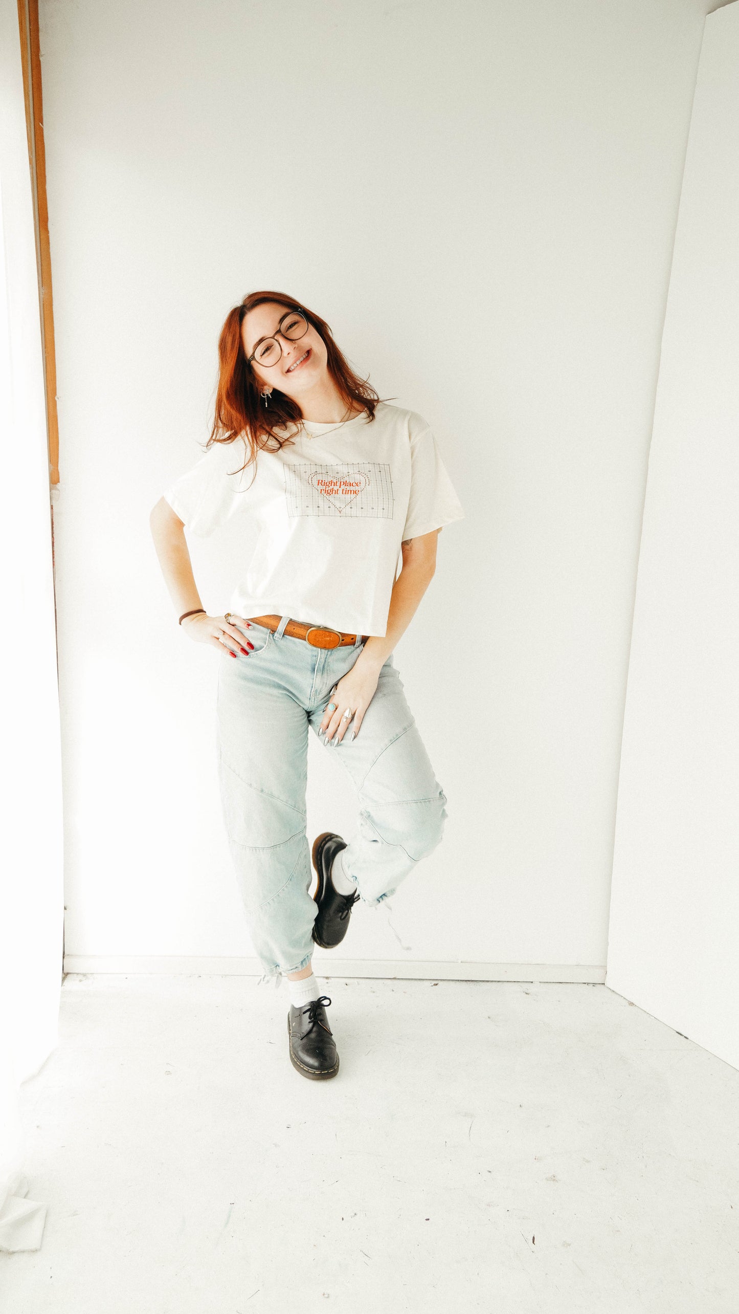 Marching Band Drill Dot Boxy Crop Top "Right Place, Right Time"