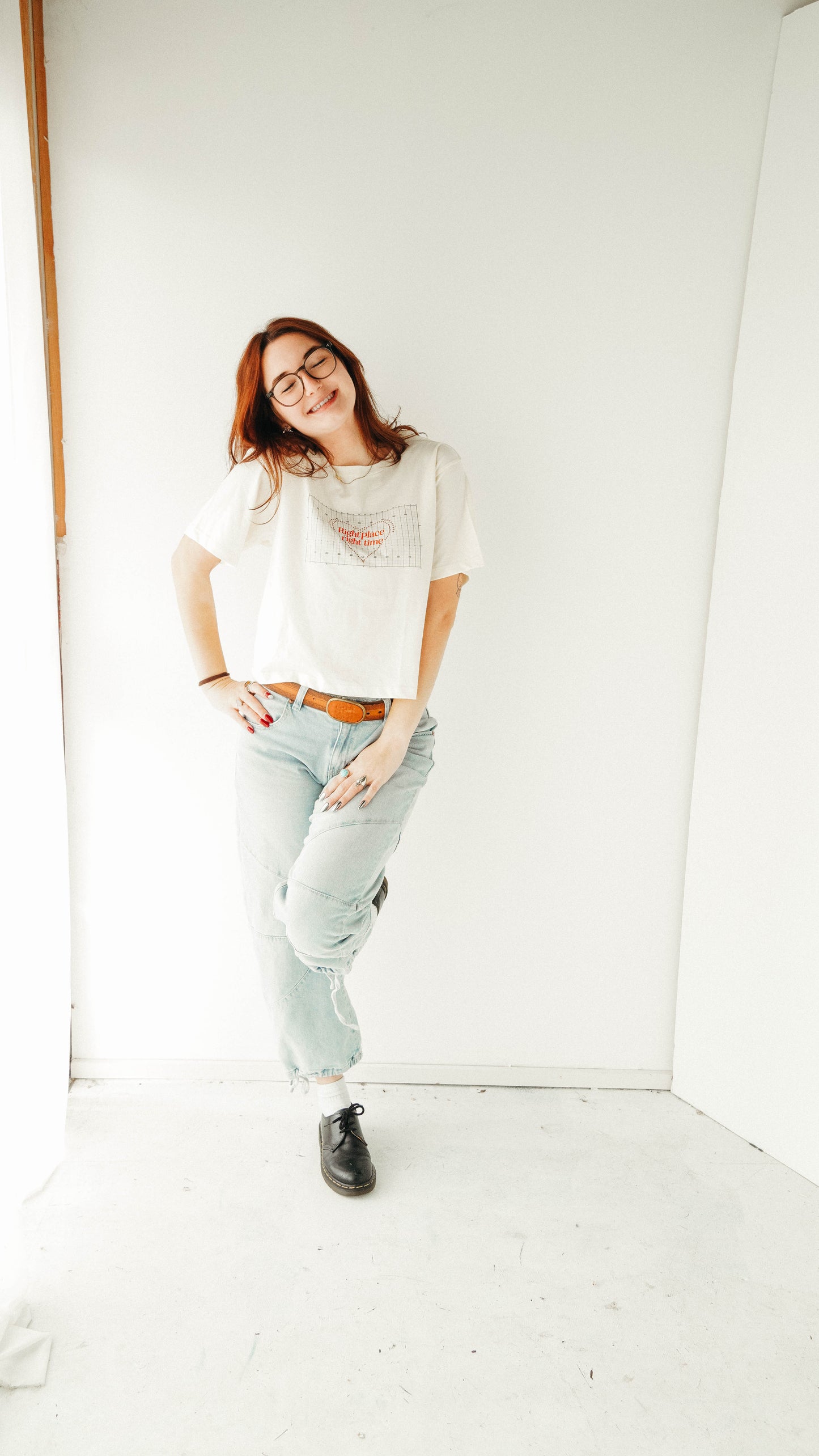 Marching Band Drill Dot Boxy Crop Top "Right Place, Right Time"