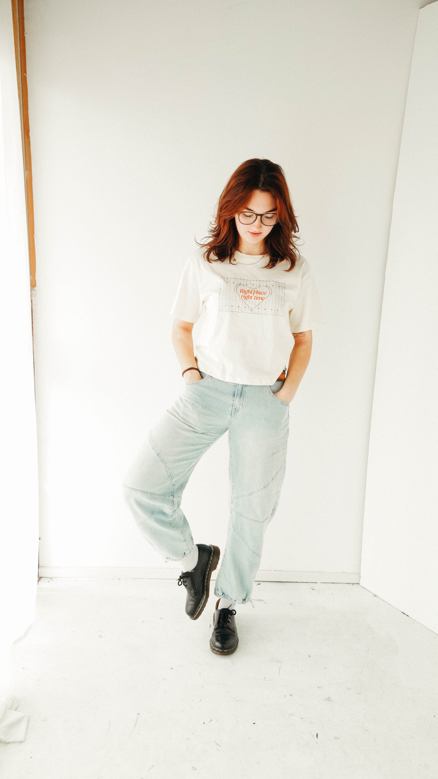 Marching Band Drill Dot Boxy Crop Top "Right Place, Right Time"