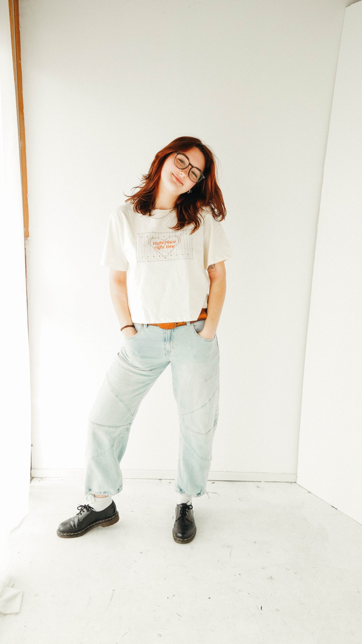 Marching Band Drill Dot Boxy Crop Top "Right Place, Right Time"