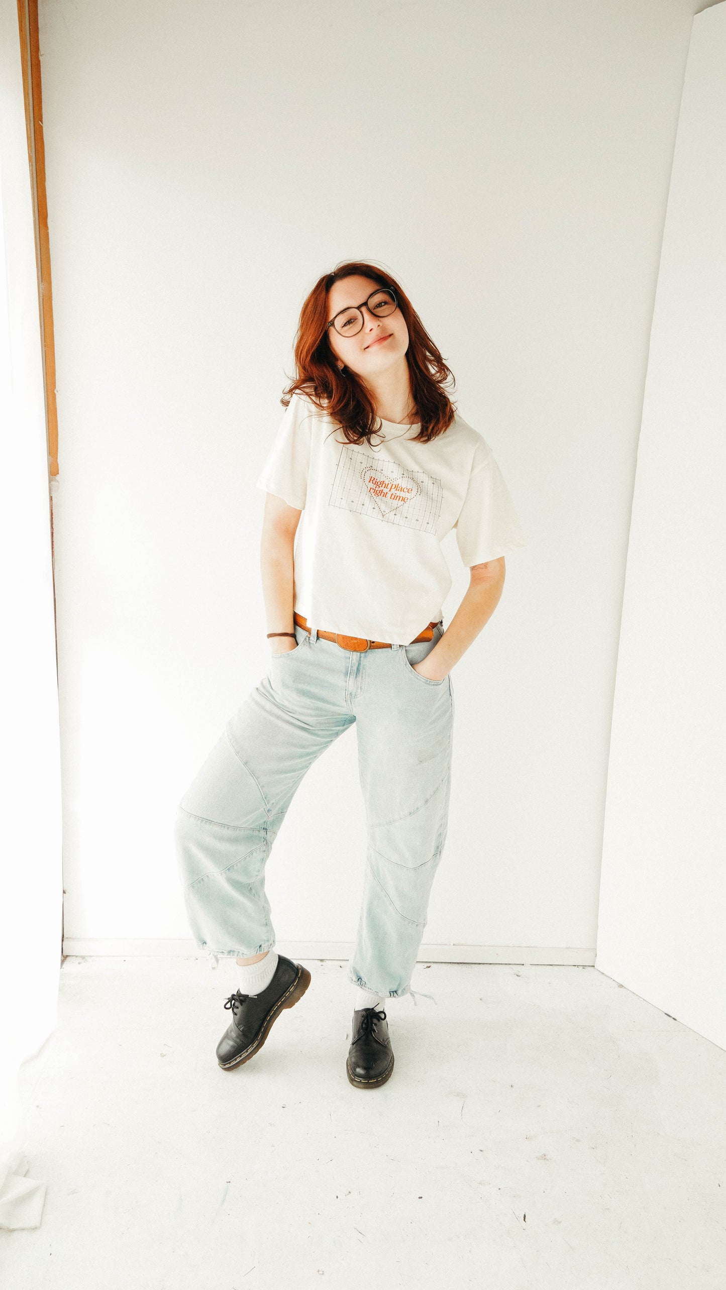 Marching Band Drill Dot Boxy Crop Top "Right Place, Right Time"