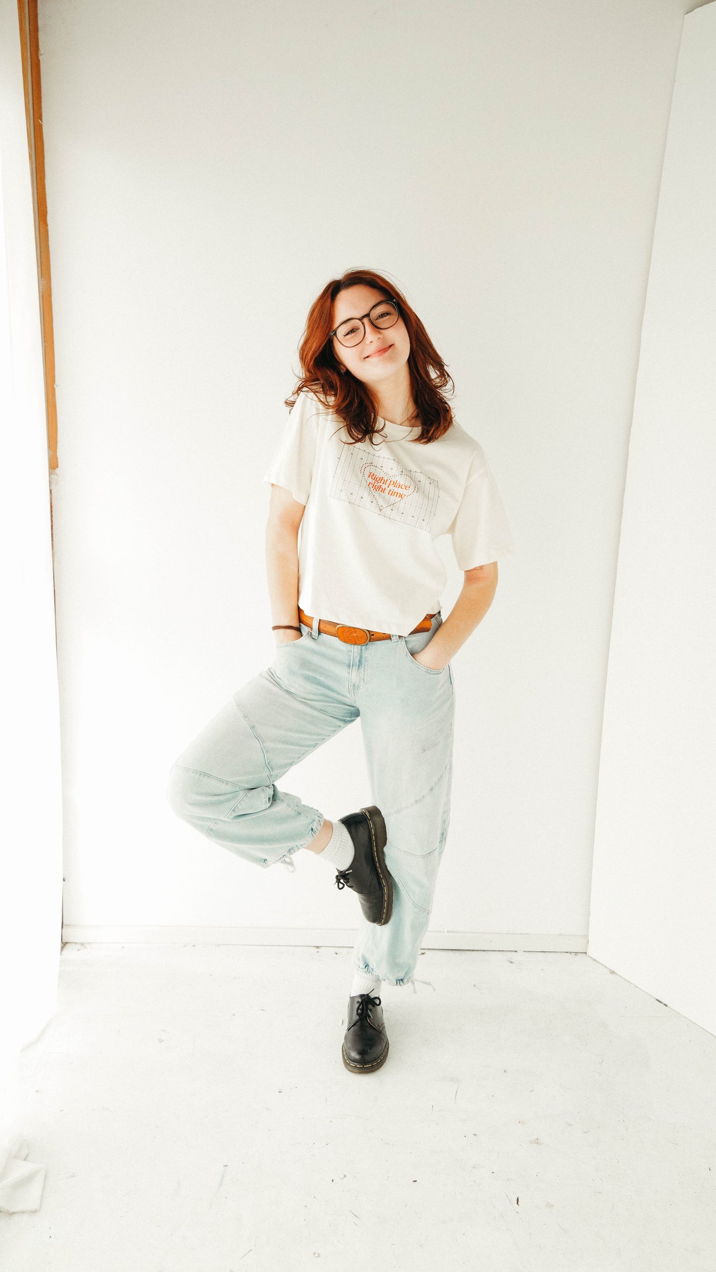 Marching Band Drill Dot Boxy Crop Top "Right Place, Right Time"