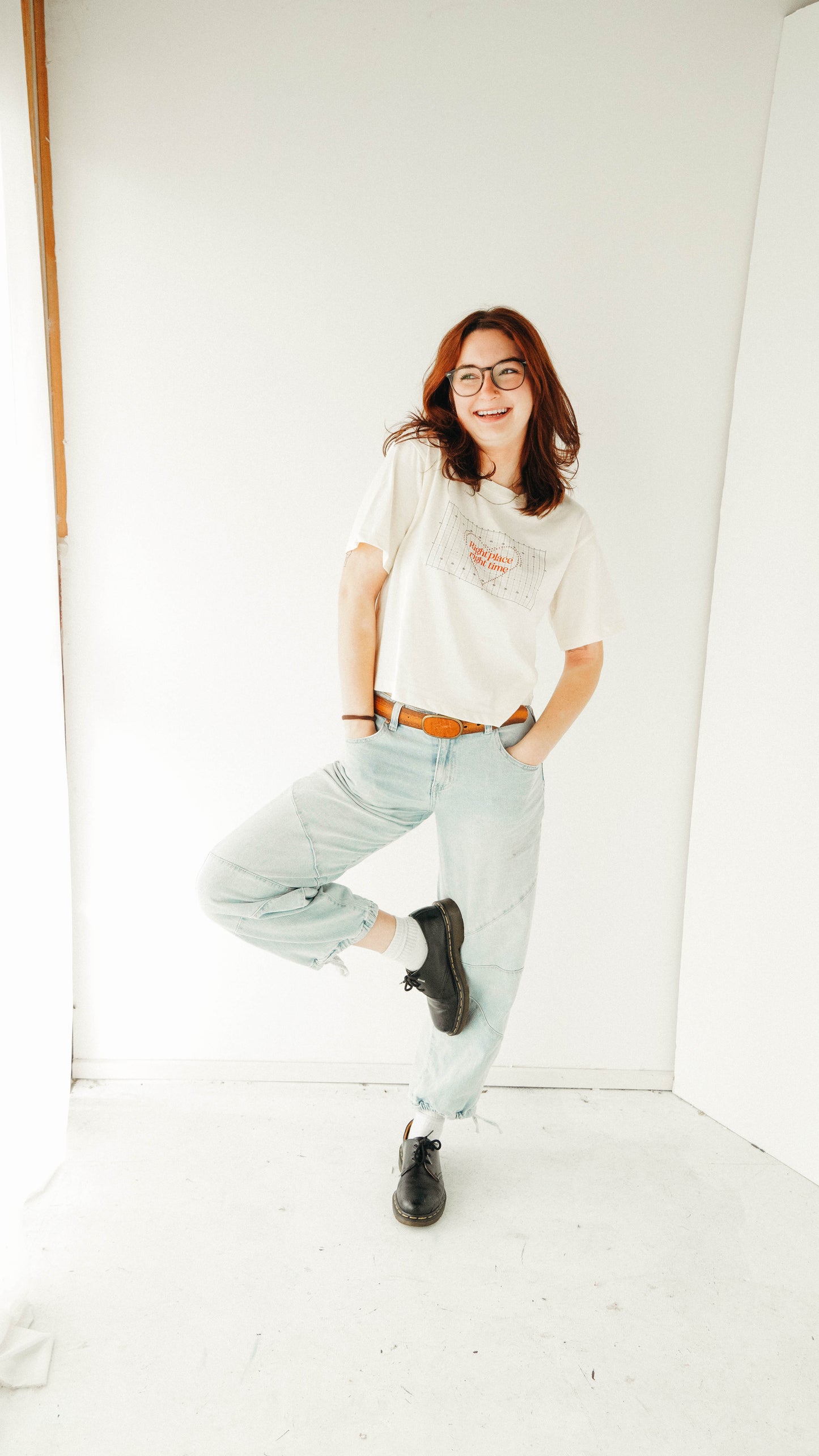 Marching Band Drill Dot Boxy Crop Top "Right Place, Right Time"