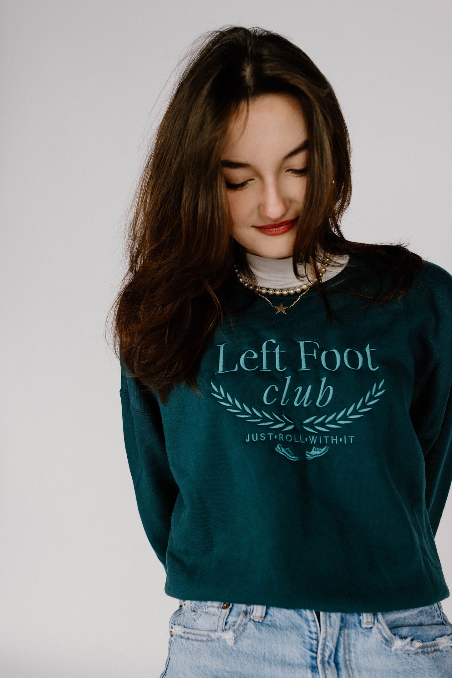 LEFT FLOOT CLUB EMBROIDERED CREW NECK