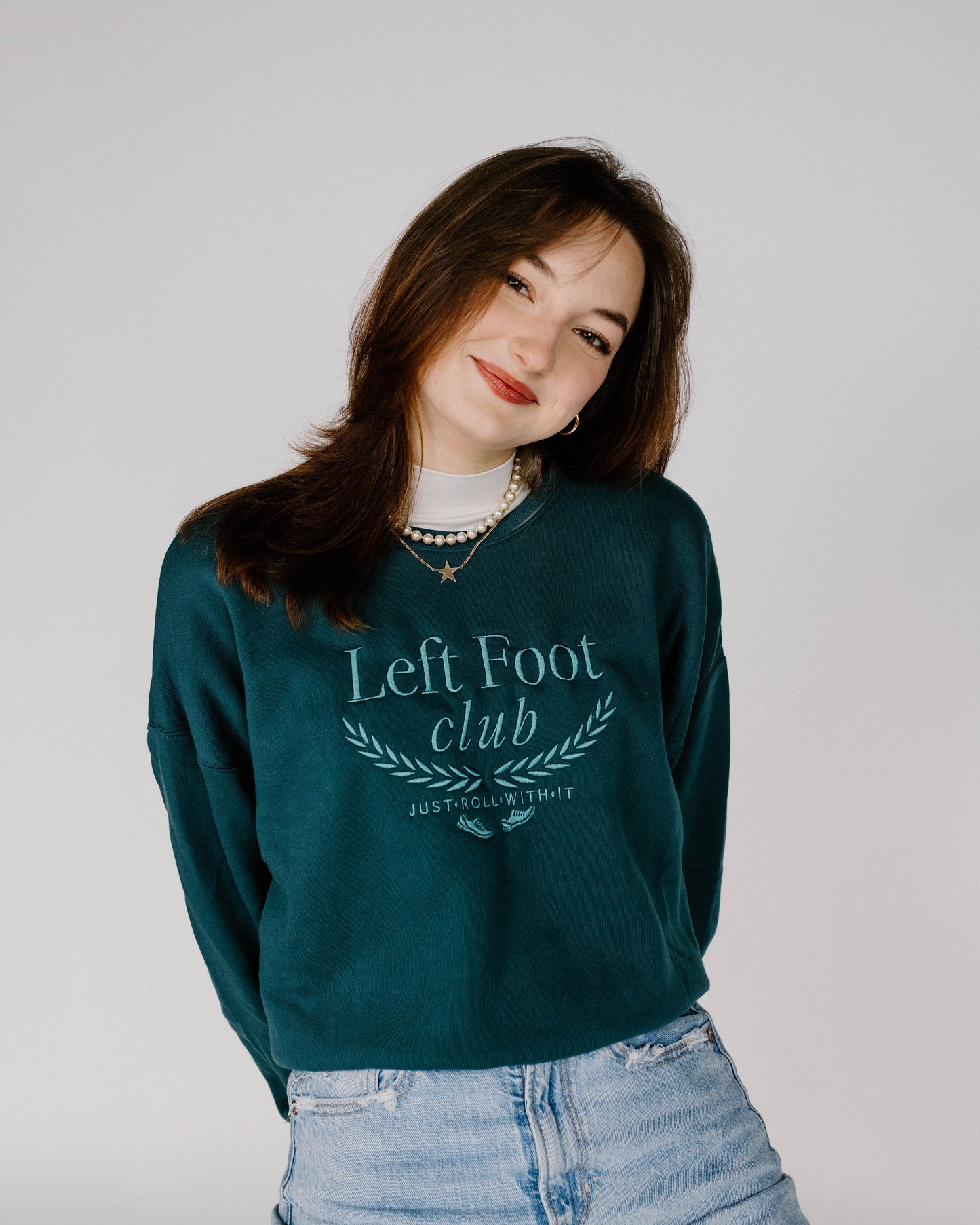 LEFT FLOOT CLUB EMBROIDERED CREW NECK