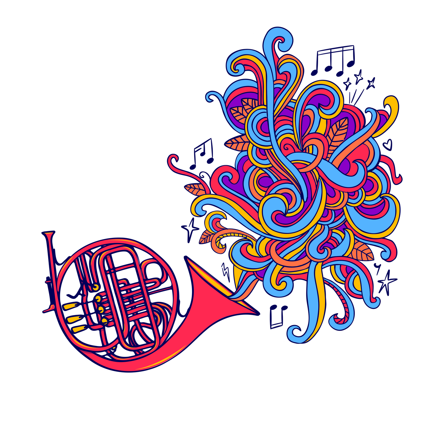 FRENCH HORN STICKER