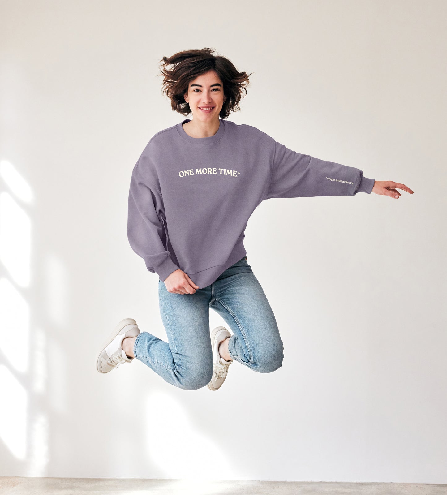 ONE MORE TIME (*WIPE SWEAT HERE) EMBROIDERED CREWNECK